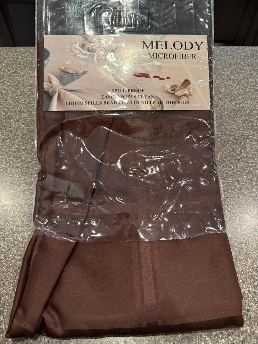 Melody Microfiber Tablecloth in Deep Brown